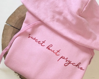 Sudadera linda pero psicópata, sudadera con capucha sarcástica, regalo para ella, regalo para novia, sudadera con capucha corta pero psicópata.