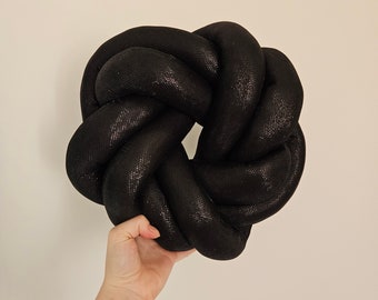 Knot Pillow, Black Snake Knot Pillow, Knot Cushion, Black Snake  Knot Cushion, Black Snake  Pillow, Large Knot Pillow, Large Floor Pillow