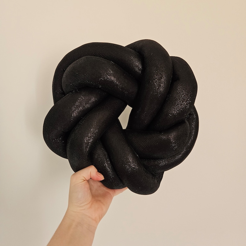Knot Pillow, Black Snake Knot Pillow, Knot Cushion, Black Snake Knot Cushion, Black Snake Pillow, Large Knot Pillow, Large Floor Pillow image 1