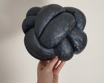 Cojín de nudo de serpiente negro, almohada decorativa, decoración moderna para el hogar, sofá cama, sala de estar, regalo de diseñador minimalista