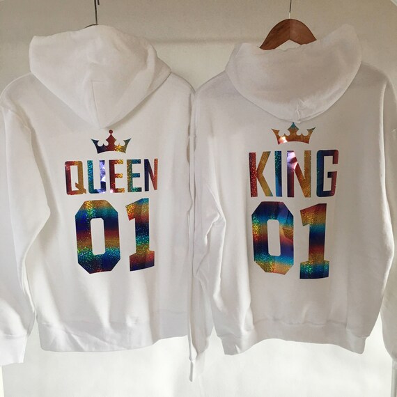 King Queen Hoodies Couples Hoodie Couple Hoodies King Queen Hoodies Matching Hoodies King and Queen Sweatshirts Just Married Tshirt Etsy UK