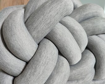 Heather Grey Knot Pillow Knot Cushion Accent Decorative Pillow
