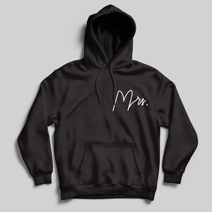 Sudadera Mr Mrs, sudadera con capucha para parejas, pareja a juego, sudadera para parejas, sudadera de luna de miel a juego, regalo del 1er aniversario para esposa imagen 5