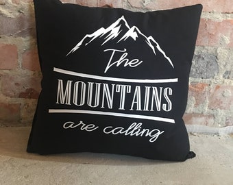 The Mountains are Calling, Hiking pillow, Adventure Awaits, Adventure Time, Adventurous Pillow, Mountain Pillow, Mountain Climbing Pillow,