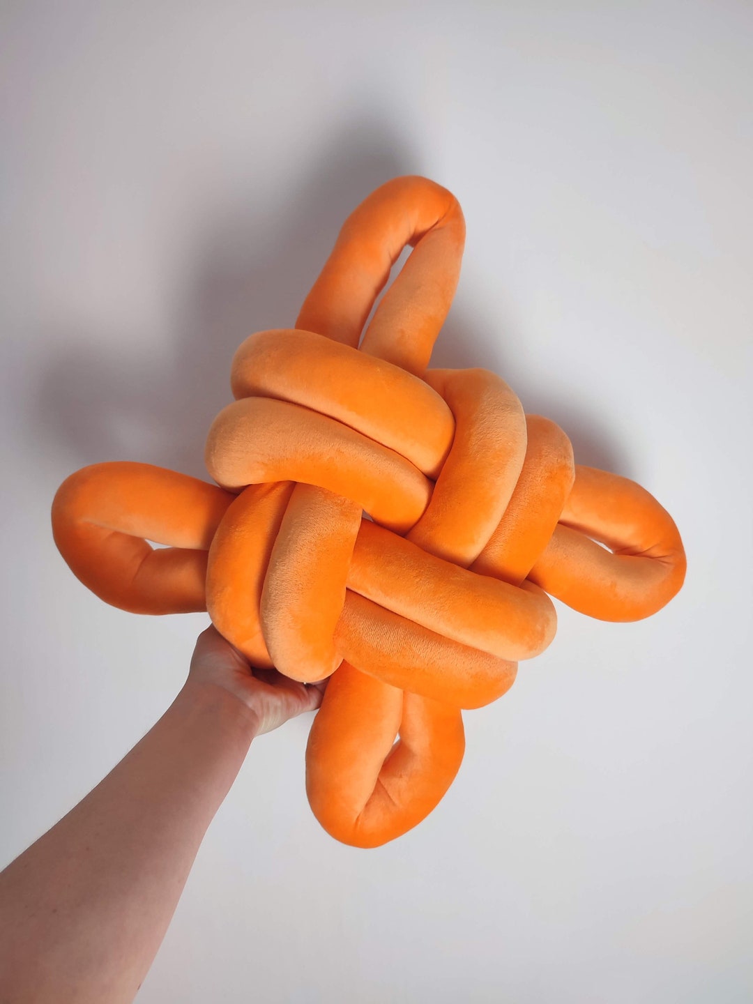 Knot Pillow Knot Orange Pillow Modern Knot Pillows Orange Etsy