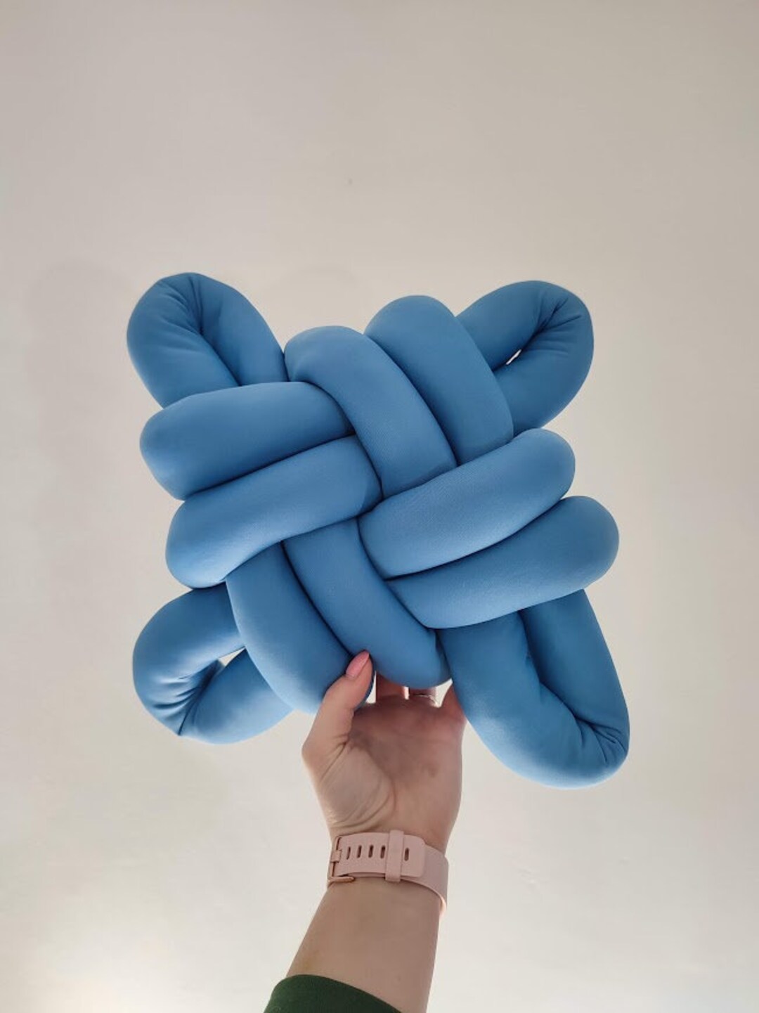 Knot Pillow, Sky Blue Knot Pillow, Sky Blue Knot Cushion, Knot Cushion