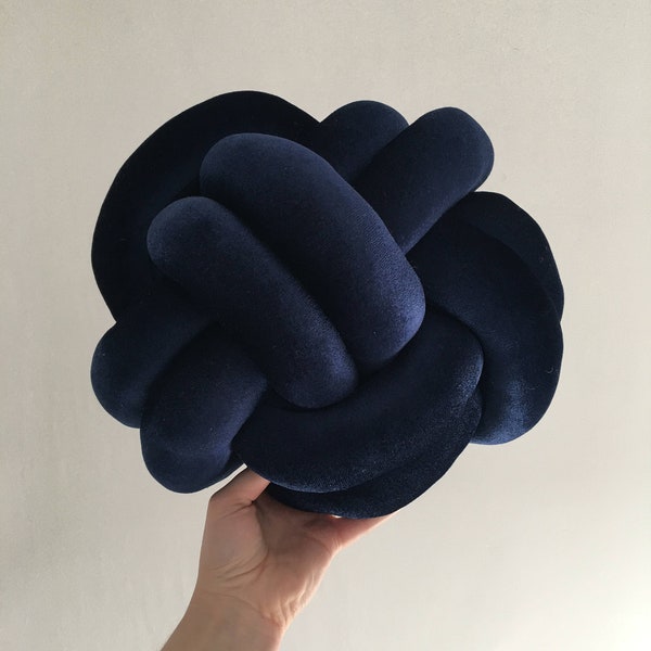 Oreiller de noeud, oreiller de noeud bleu marine, coussin de noeud, coussin de noeud, grand coussin de plancher, oreiller de grand noeud, grand oreiller de plancher, oreiller de boule