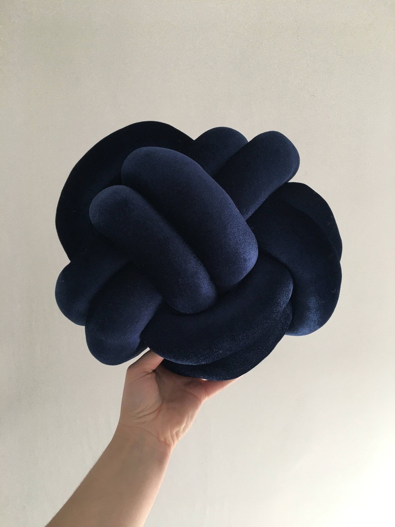 Knot Pillow, Navy Blue Knot Pillow, Knot Cushion, Knot Cushion, Large Floor Cushion, Large Knot Pillow, Large Floor Pillow, Ball Pillow image 1