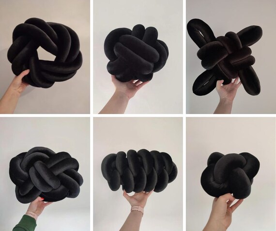 Black Knot Pillow Knot Cushion Flat Pillow Decorative Cushion Chair Home Decor Sofa Throw Pillow Ball Throw Pillow Daybed Cushion Etsy UK