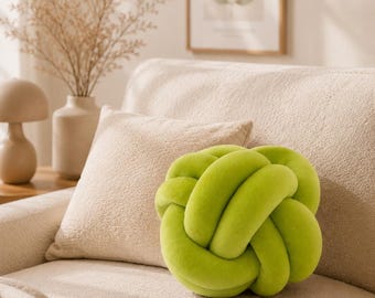 Limettengrün Knoten Kissen Dekokissen Knotenkissen Modern Wohndeko Sofa Schlafzimmer Design Kissen Geschenk Wohnaccessoire