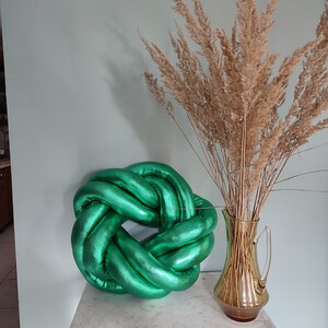 Knot Pillow, Knot Green Pillow, Modern Knot Pillows , Knot Cushion, Decorative Cushion, Knot Floor Cushions, Scandinavian Pillow, Green Knot image 2