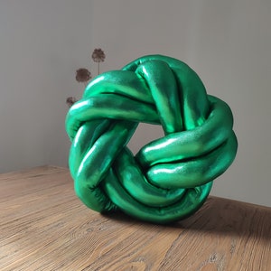 Knot Pillow, Knot Green Pillow, Modern Knot Pillows , Knot Cushion, Decorative Cushion, Knot Floor Cushions, Scandinavian Pillow, Green Knot image 9