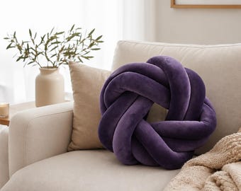 Lila Knotenkissen Knoten Kissen Dekokissen Modernes Design Sofakissen Wohnzimmer Deko Minimalistisches Kissen Geschenkidee