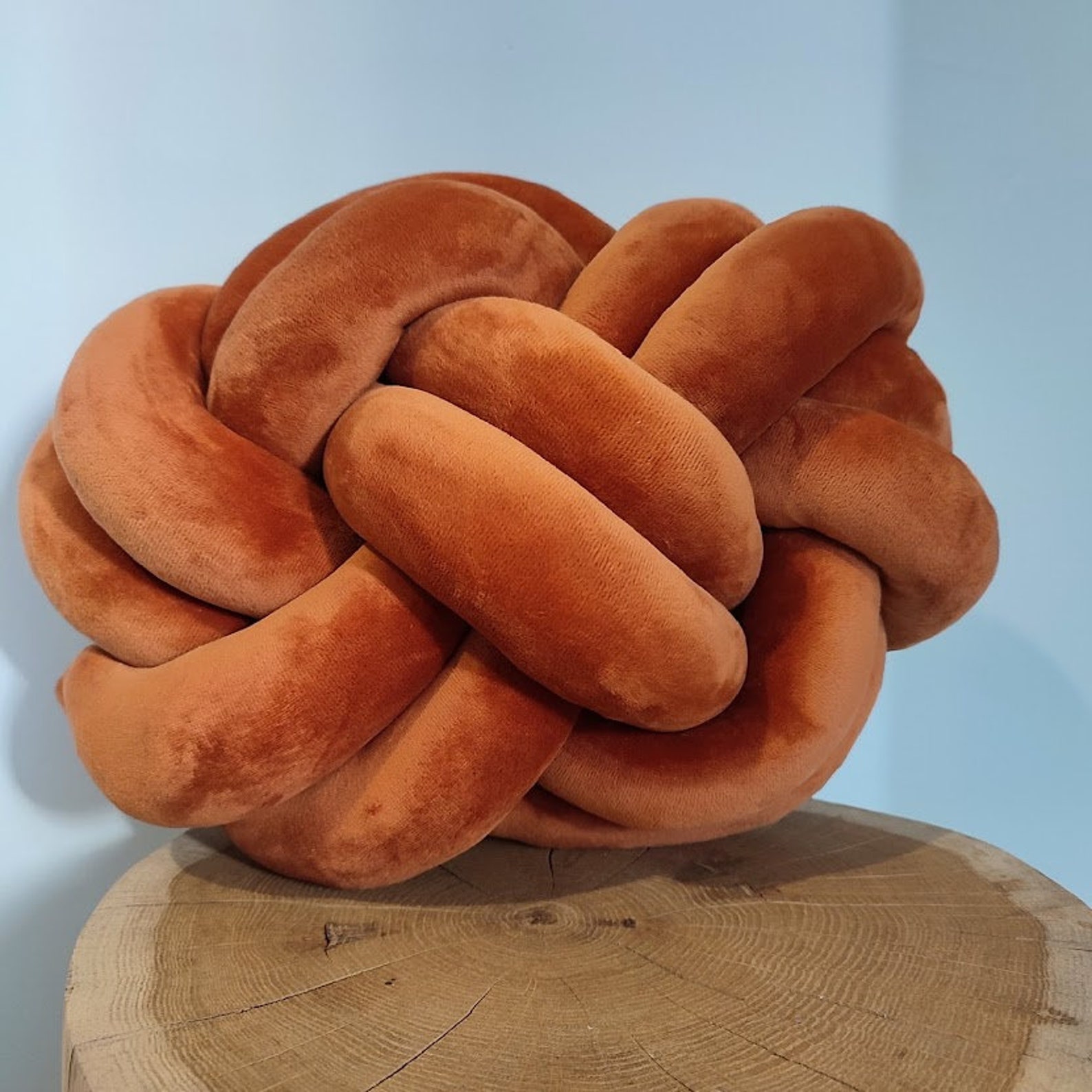 Knot Pillow Pretzel Pillow Modern Knot Pillows Orange Etsy