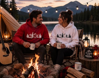 Berg-Hoodie, Sweatshirt für Naturliebhaber, Wander-Hoodie, Camping-Geschenk, Hoodie mit Waldmotiv, Outdoor-Abenteuer-Pullover für Damen und Herren