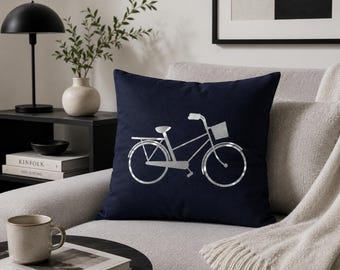 Cykelkudde, cykelkudde, retro cykelkudde, vintage cykeldekor, guldfärgad cykelkudde, cykelpresent, cyklistheminredning