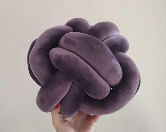 Knot Pillow, Purple knot pillow, Modern Knot Pillows, Violet Knot Pillow, Knot Cushion, Violet Flat Pillow, Decorative Cushion