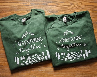 Matching Travel Sweatshirts, Travel Lover Sweatshirts, Honeymoon Gift for Couple, Mountain Honeymoon Hoodie, Matching Mr and Mrs Sweatshirts