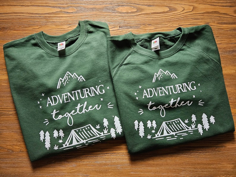 Matching Travel Sweatshirts, Travel Lover Sweatshirts, Honeymoon Gift for Couple, Mountain Honeymoon Hoodie, Matching Mr and Mrs Sweatshirts image 1