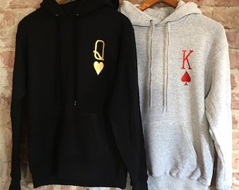 King Queen Hoodies, Couples Hoodies, Mr and Mrs Sweatshirts, Couples Sweatshirts, Mr and Mrs for Gift Honeymoon, Husband and Wife Gift