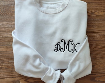 Monogrammed Crewneck Sweatshirt, Personalized Sweatshirt, Personalized Sweater, Embroidered Personalized Monogram Sweatshirt