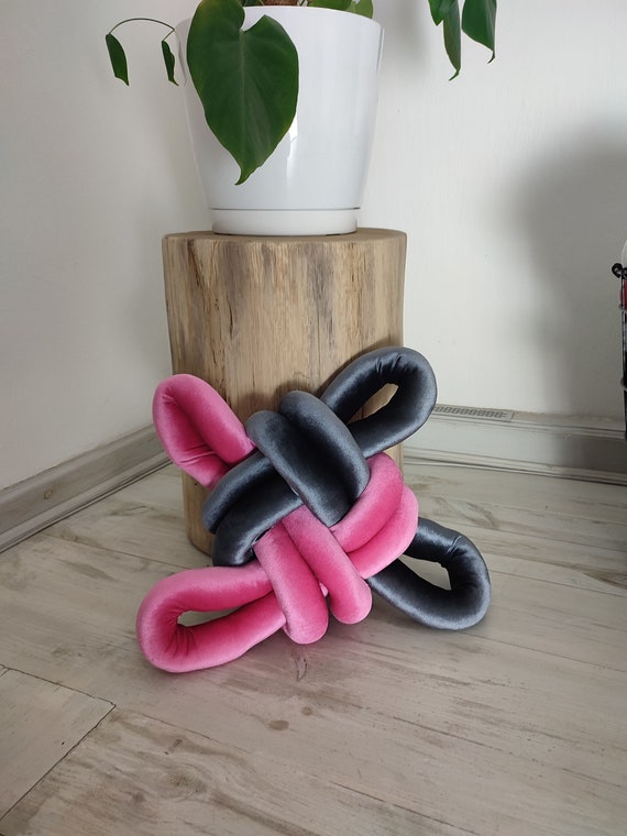 Knot Pillow Pink grey Knot Pillow Modern Knot Pillows Grey pink Pillow Knot Cushion Pink Flat Pillow Grey Knot Pillow Etsy Canada