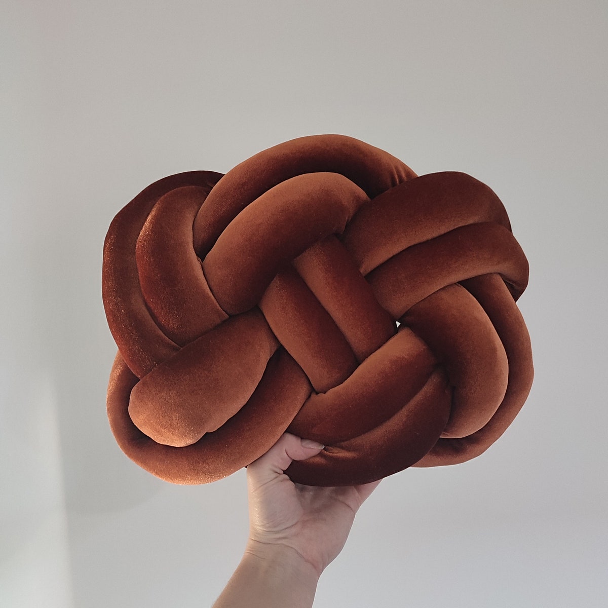 Modern Knot Pillow, Dark Orange