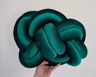 Cojín de nudo verde, almohada decorativa, almohada de nudo, decoración moderna para el hogar, sofá cama, sala de estar, regalo de diseñador minimalista