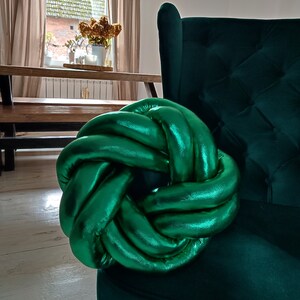 Knot Pillow, Knot Green Pillow, Modern Knot Pillows , Knot Cushion, Decorative Cushion, Knot Floor Cushions, Scandinavian Pillow, Green Knot image 7