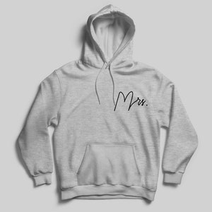 Sudadera Mr Mrs, sudadera con capucha para parejas, pareja a juego, sudadera para parejas, sudadera de luna de miel a juego, regalo del 1er aniversario para esposa imagen 8