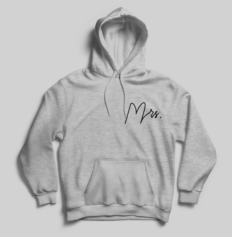 Sudadera Mr Mrs, sudadera con capucha para parejas, pareja a juego, sudadera para parejas, sudadera de luna de miel a juego, regalo del 1er aniversario para esposa imagen 8