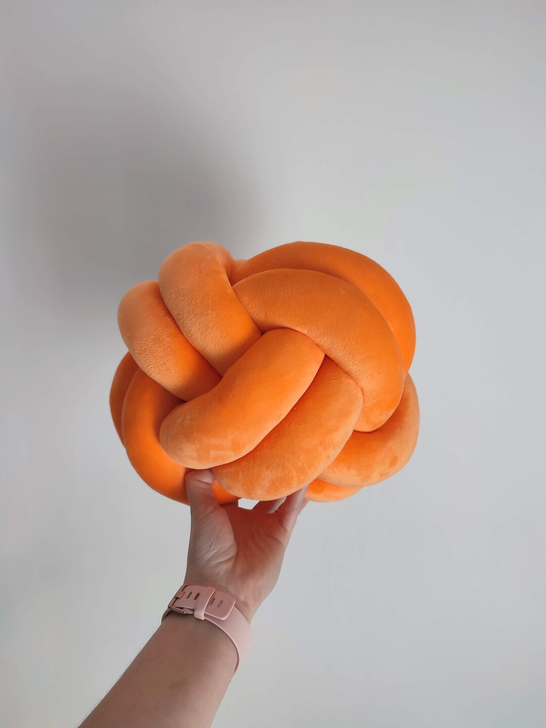 Knot Pillow, Orange Knot Pillow, Knot Cushion, Orange Knot Cushion