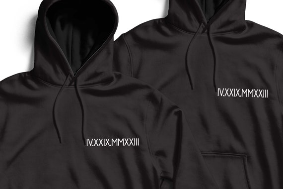 Felpa con numeri romani per coppie con data di anniversario
