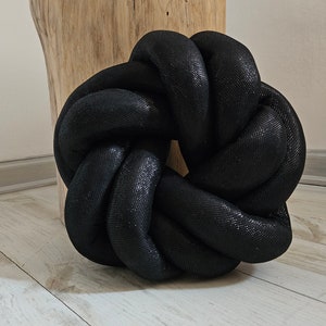 Almohada de nudo, almohada de nudo de serpiente negra, cojín de nudo, cojín de nudo de serpiente negro, almohada de serpiente negra, almohada de nudo grande, almohada de suelo grande imagen 5