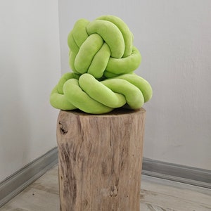 Set of Two Knots Pillow, Knot Pillow, Knot Lime pillow, Modern Knot Pillows, Knot Cushion, Flat Pillow, Decorative Cushion, Lime pillow image 7