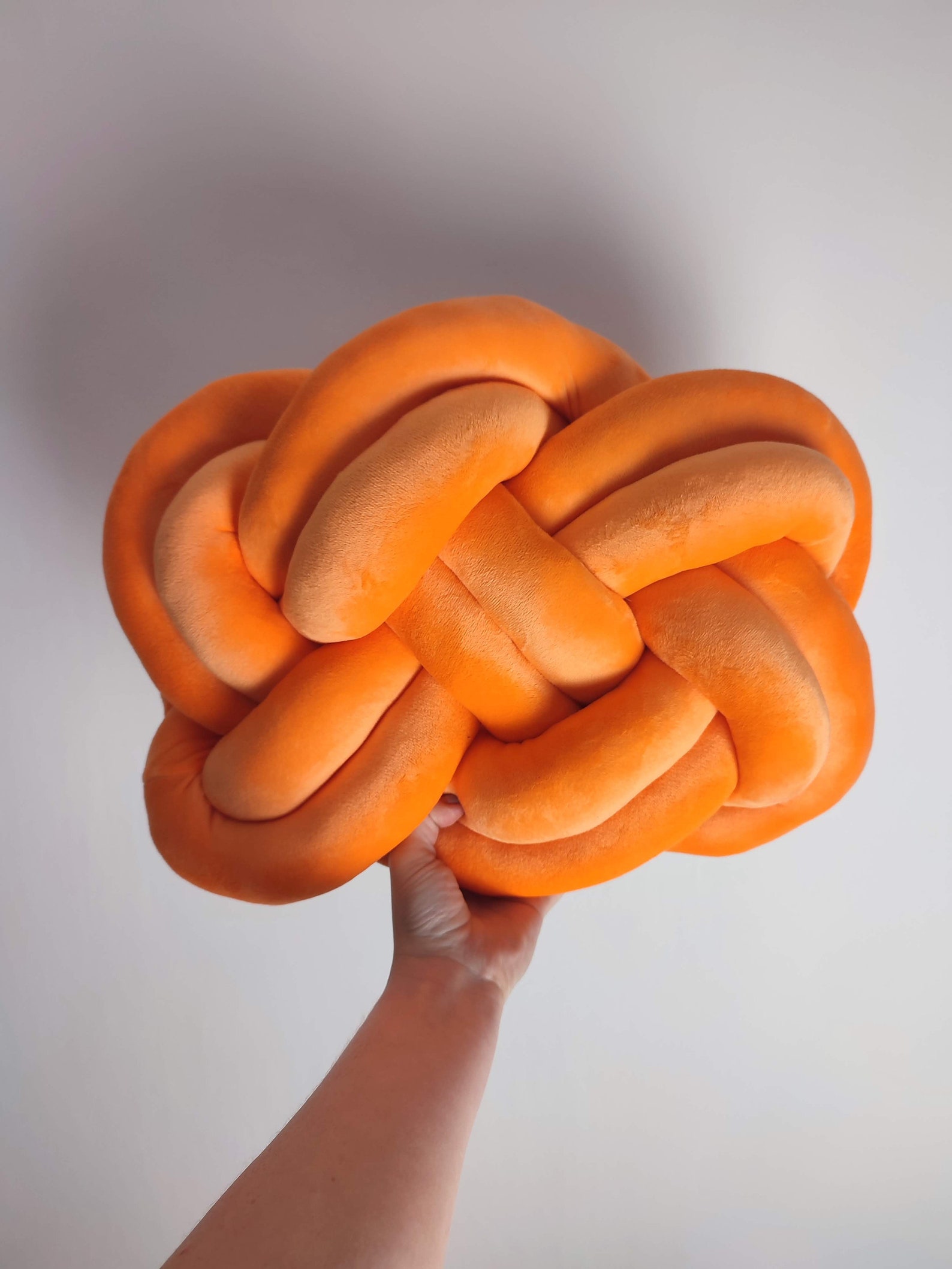 Knot Pillow Pretzel Pillow Modern Knot Pillows Orange Knot Etsy