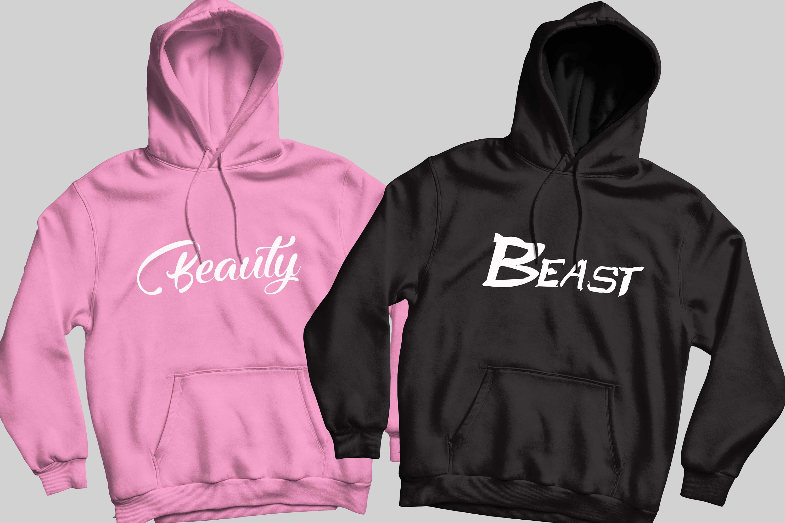 Beauty beast couple hoodies sale