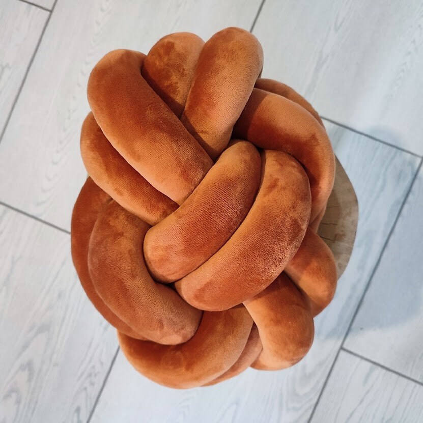 Knot Pillow Pretzel Pillow Modern Knot Pillows Orange Etsy