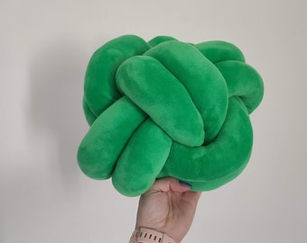 Knot Pillow, Knot pillow, Modern Knot Pillows, Green Knot Pillow, Knot Cushion, Green Flat Pillow, Decorative Cushion, Green Knot