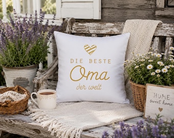 Best Oma Pillow German Grandma Gift Decorative Throw Pillow Mother's Day Gift Cushion for Grandmother Birthday Present Home Decor