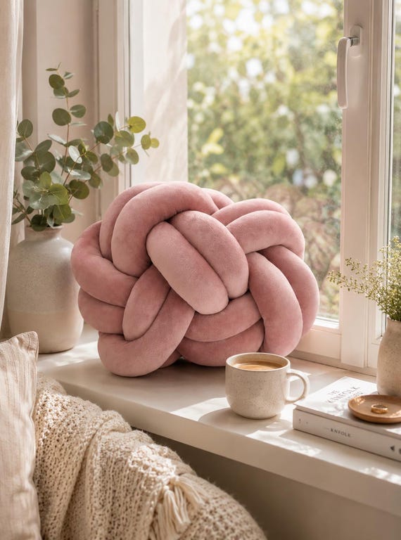 Staubiges Rosa Knotenkissen Dekokissen Knoten Kissen Designer Kissen Modernes Wohnzimmer Deko Sofakissen Minimalistische Wohndeko Geschenk