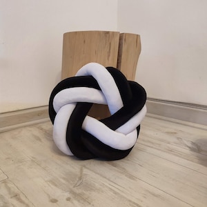 Knot Pillow, Black-white Pillow, Modern Knot Pillow, Daybed Cushion, Large Floor Cushion, Chair Home Decor, Dorm Room, Scandinavian Pillow