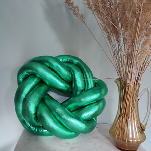 Knot Pillow, Knot Green Pillow, Modern Knot Pillows , Knot Cushion, Decorative Cushion, Knot Floor Cushions, Scandinavian Pillow, Green Knot image 4