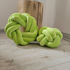 Set of Two Knots Pillow, Knot Pillow, Knot Lime pillow, Modern Knot Pillows, Knot Cushion, Flat Pillow, Decorative Cushion, Lime pillow image 10