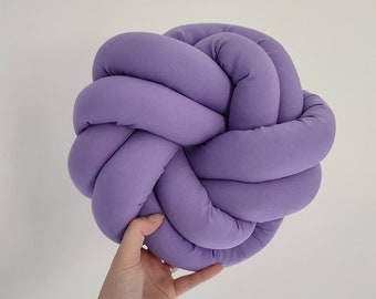 Oreiller nœud, Oreiller lilas nœud, Oreillers nœuds modernes, Coussin nœud, Coussin décoratif, Coussins de sol nœud, Oreiller scandinave, Nœud lilas