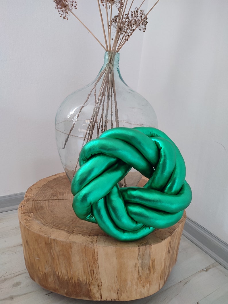 Knot Pillow, Knot Green Pillow, Modern Knot Pillows , Knot Cushion, Decorative Cushion, Knot Floor Cushions, Scandinavian Pillow, Green Knot image 10