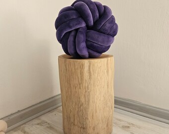 Purple Knot Pillow: Soft Decorative Ball Cushion, Home Decor