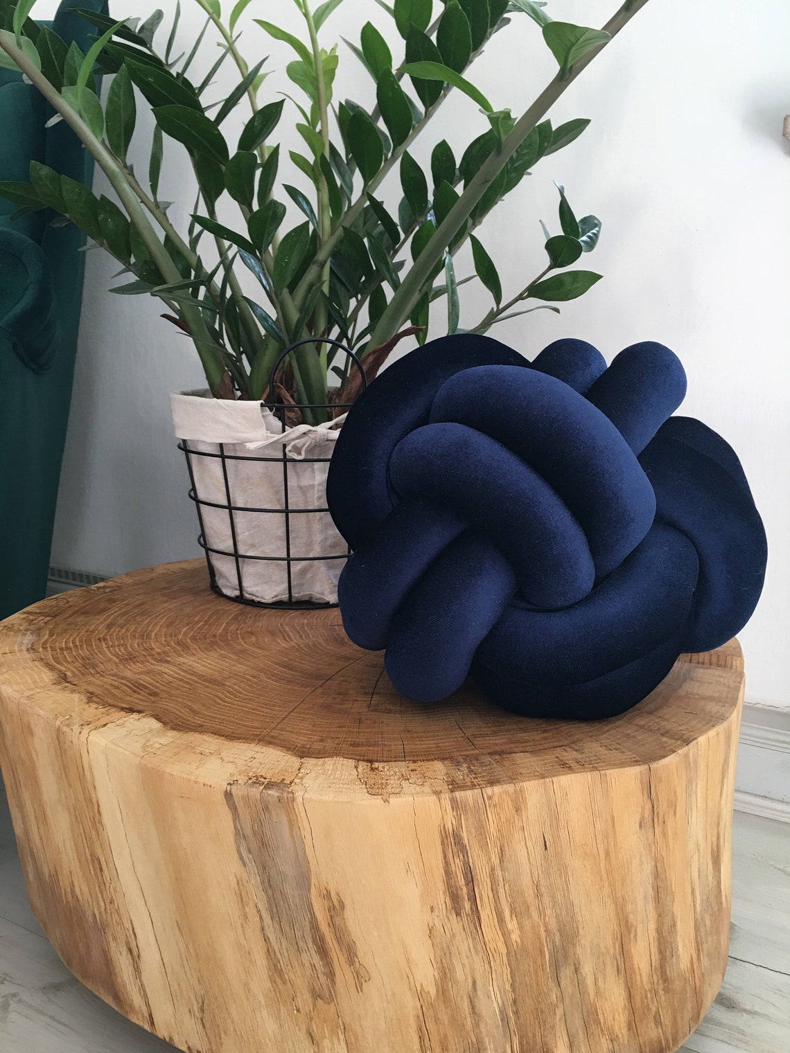 Knot Pillow Navy Blue Knot Pillow Knot Cushion Knot Etsy