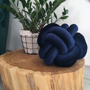 Knot Pillow, Navy Blue Knot Pillow, Knot Cushion, Knot Cushion, Large Floor Cushion, Large Knot Pillow, Large Floor Pillow, Ball Pillow image 2