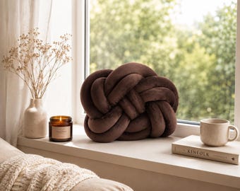 Braun Knotenkissen Dekokissen Knoten Kissen Moderne Wohndeko Sofakissen Wohnzimmer Schlafzimmer Design Geschenk Idee